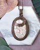 wisiory Miedziany wisiorek wire wrapping z agatem crazy lace #452