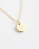 złote naszyjniki 16k Gold Plated Small Round Initial Tag Necklace
