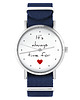 zegarki damskie Zegarek - Time for love - granatowy, nylonowy
