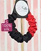 gumki do włosów S wąska gumka jedwabna do włosów jedwab naturalny scrunchie czerwona czarna