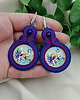 kolczyki soutache Kolczyki bratki, kolczyki kwiaty, kolczyki z bratkami