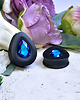 biżuteria różna Tunele do uszu łezki 10-100mm ze szklanym kryształkiem #032 bermuda blue