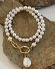 srebrne naszyjniki Okazały naszyjnik z  hodowlanych perełami  z złotymi elementami