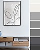 plakaty Plakat czarno biały liść line art