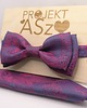 muszki i krawaty Mucha muszka fioletowo-różowa