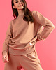 bluza bez kaptura damska Bluza basic choco F1406
