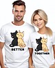 t-shirt damskie Koszulki dla pary Walentynki koty t-shirt komplet