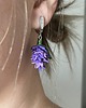 kolczyki z masy plastycznej Kolczyki fioletowe sukulenty, biżuterialawenda, realistyczne kwiaty z glinki