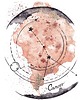 grafiki i ilustracje Gwiazdozbiór Raka Znak Zodiaku Rak akwarela wydruk artystyczny