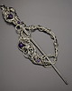 spinki i klamry do włosów Spinka do włosów broszka do szala ozdobna ametyst wire wrapping
