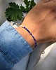 bransoletki wire wrapping Bransoletka niebieski z białym