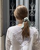 gumki do włosów Seledynowa srunchie Julia z odwiązywaną szarfą
