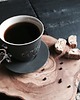 filiżanki Filiżanka CoFFee ze złotym uszkiem i ze spodkiem