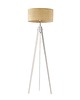 lampy podłogowe Drewniana lampa stojąca trójnóg z rattanowym kloszem HAITI BOHO