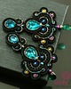 kolczyki soutache Czarno tęczowe kolczyki sutasz
