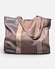 torby na ramię Shoper bag brązowa torba z beżem i zlotem