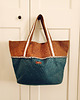 torby XXL Miodowo-niebieska pleciona huge bag