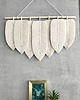 makramy Makrama Liście XL Kremowa Ecru Ozdoba Ścienna Boho Scandi 70 cm