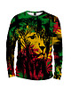 bluzy męskie Koszulka Longsleeve Męska DR.CROW Rasta Lion