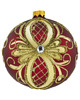 bombki Bombka okrągła ze złotym ornamentem: czerwona