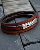 biżuteria męska Skórzana brązowa bransoletka z rzemienia skórzanego - Argento