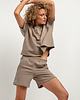 t-shirt damskie Bluza z krótkim rękawem T386, cappuccino