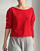 bluza bez kaptura damska Czerwona bluza cięta Bez ściągaczy