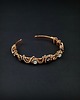 bransoletki wire wrapping Miedziana bransoleta mankietowa z granatem