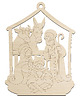ozdoby choinkowe Drewniana Stajenka z Grawerem 10cm Zawieszka Ozdoba Choinkowa Decoupage DIY