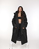 płaszcze damskie Parka Longline Hoodie Oversize czarna ocieplana