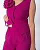 marynarki damskie Wielozadaniowa kamizelka garniturowa w kolorze magenta
