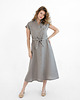 sukienki midi damskie Lniana Sukienka MARIGOLD true gray