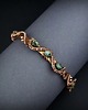 bransoletki wire wrapping Miedziana bransoleta mankietowa z turkusem i turmalinem