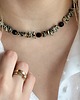 chokery Naszyjnik choker,  Jaspis Dalmatyńczyk z onyksem.