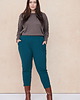 spodnie materiałowe damskie Spodnie Damskie Polo Plus Size Morski - 44/46