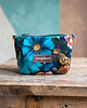 pokrowce i etui - na klucze Etui na klucze z czarnego weluru w kwiaty ciemne kolory, handmade