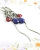 kolczyki wire wrapping Rubin i lapis - kolczyki