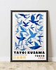plakaty PLAKAT dekoracyjny ptaki Yayoi Kusama,  niebieski poster