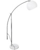 lampy podłogowe Lampa podłogowa vintage lata 90 chrom marmur regulowane ramię klosz 30 cm