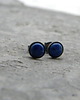 kolczyki wire wrapping 7mm lapis lazuli - sztyfty