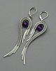 kolczyki wire wrapping Duże kolczyki skrzydła ametyst wire wrapping