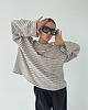 bluzki z długim rękawem damskie Longsleeve Chillout choclate stripes bawełna