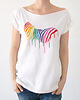 t-shirt damskie Tęczowa zebra Biały Oversize
