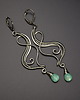 kolczyki wire wrapping Długie kolczyki amazonit wire wrapping