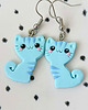 kolczyki z masy plastycznej Kolczyki Niebieskie Kotki
