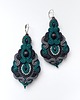 kolczyki soutache Kolczyki sutasz szaro-czarno-zielone