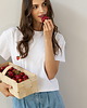 t-shirt damskie T-shirt Crop-Voila Biały Truskawki