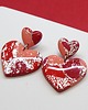 kolczyki z masy plastycznej VALENTINE kolczyki czerwone serca na walentynki