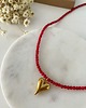 chokery Choker z koralu z sercem