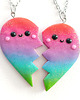 naszyjniki - inne Tęczowy Naszyjnik 2 Połówki Serca